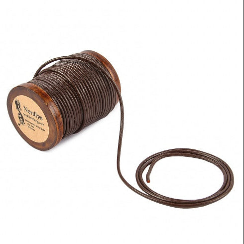 Läderband brun, 2mm, 20m