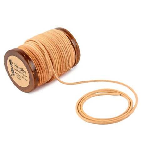 Läderband natur 2mm, 20m