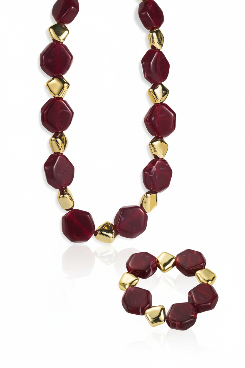 Elegant Melba set röd