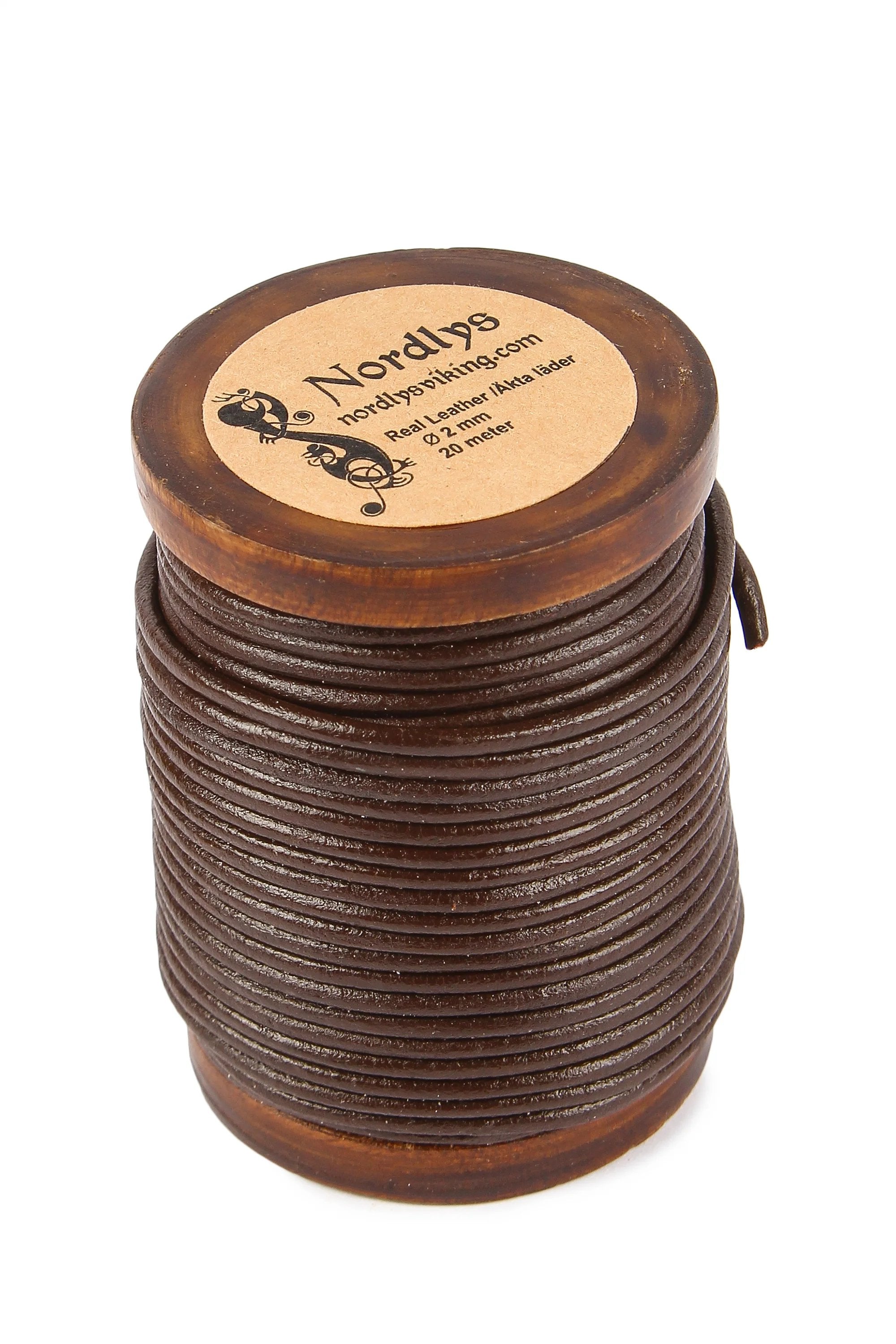 Läderband brun, 2mm, 20m