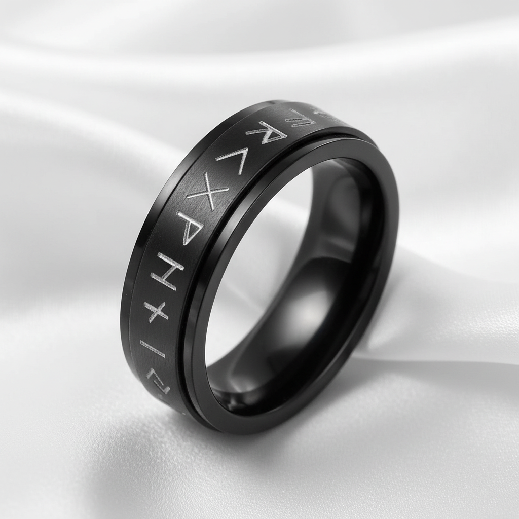 Runring med vit silkesbakgrund