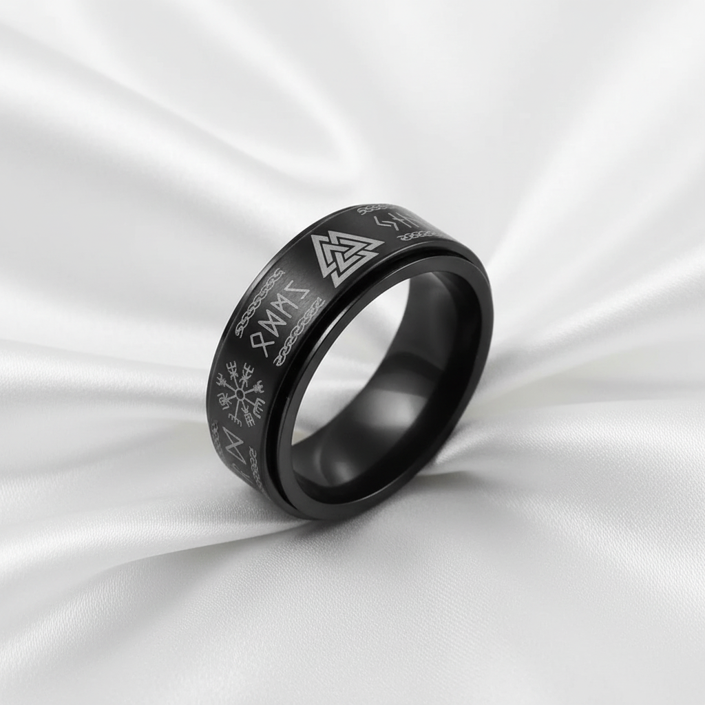 Viking runring på vit silkesbakgrund