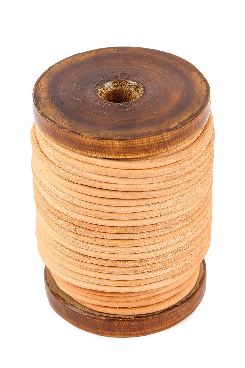 Läderband natur 2mm, 20m