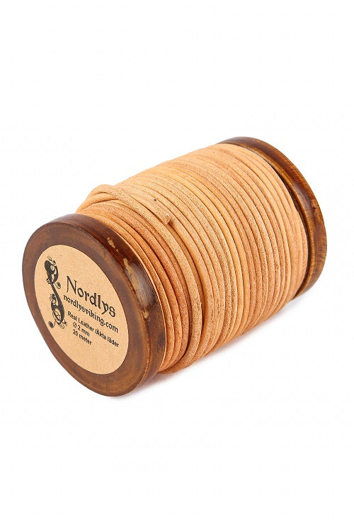 Läderband natur 2mm, 20m