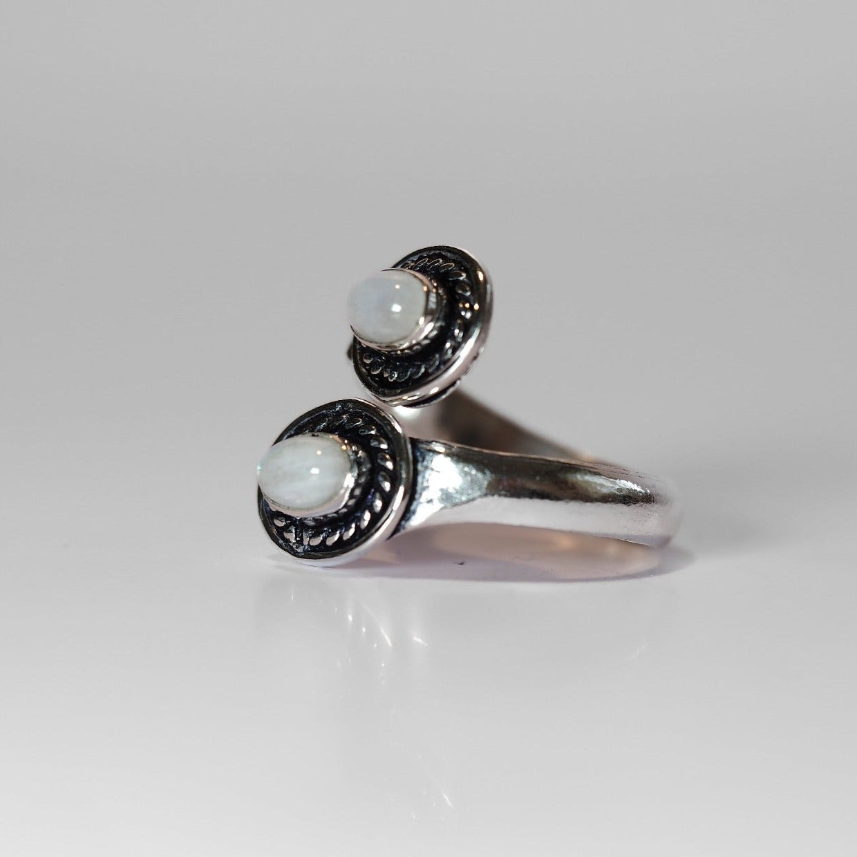 Spiral Ring with Moonstones