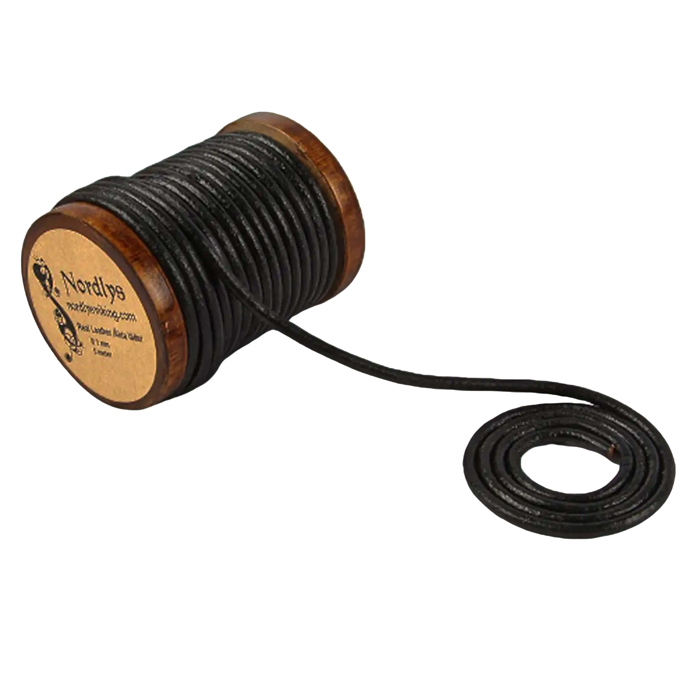 Läderband svart, 3mm, 5m