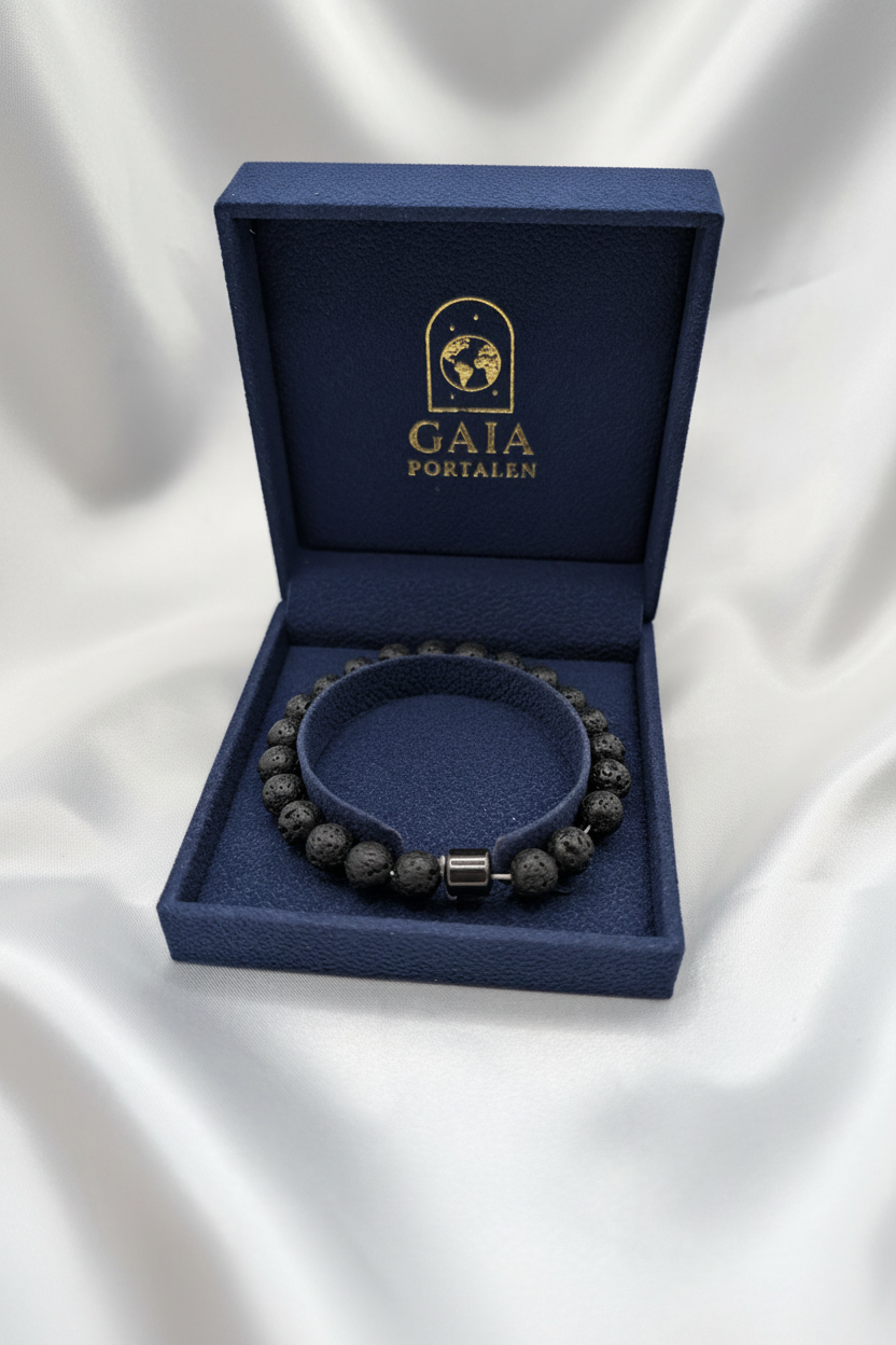 Elegant lava armband i smyckesbox