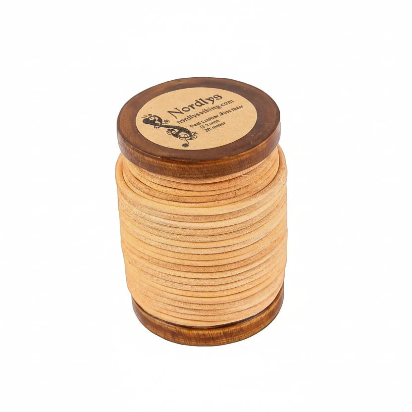 Läderband natur 2mm, 20m