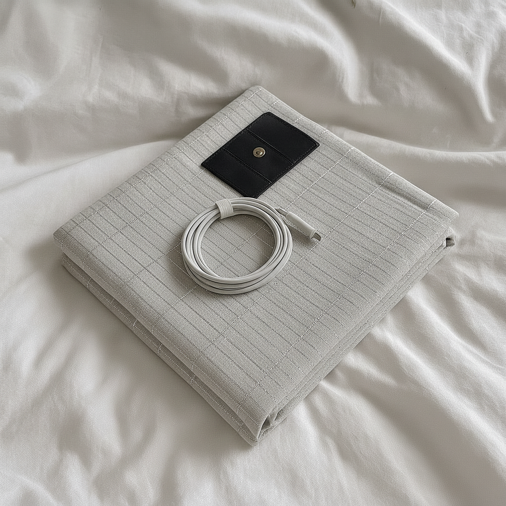 Redigerad produktbild med synligt silvertråd-mönster